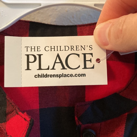 OUAC: The Children’s Place Buffalo Plaid Check Tie Back Long Sleeve Dress - Picture 10 of 11